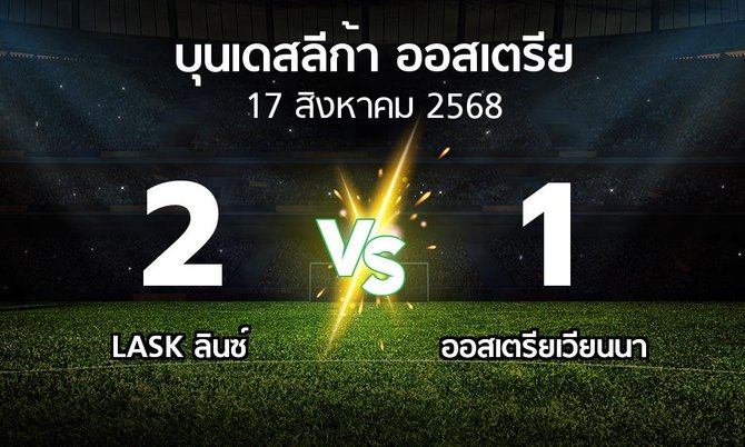 ผลบอล : LASK ลินซ์ vs เวียน (บุนเดสลีก้า-ออสเตรีย 2025-2026)