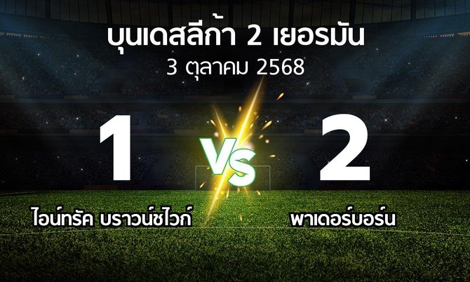 ผลบอล : บราวน์ชไวก์ vs พาเดอร์บอร์น (บุนเดสลีก้า-2-เยอรมัน 2025-2026)