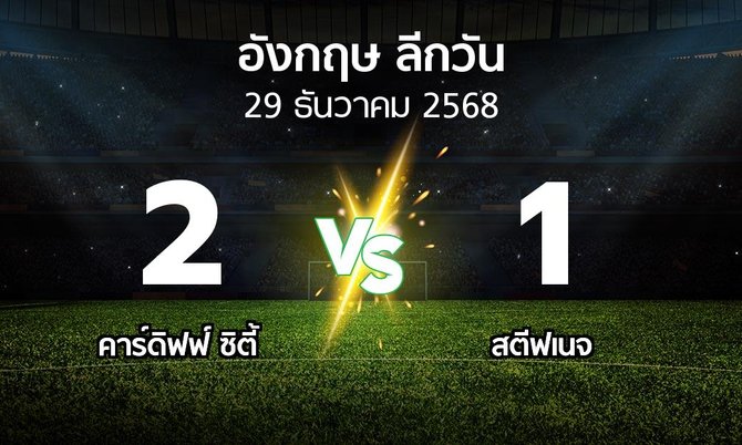 ผลบอล : คาร์ดิฟฟ์ ซิตี้ vs สตีฟเนจ (ลีกวัน-อังกฤษ 2025-2026)