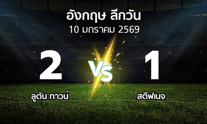 ผลบอล : ลูตัน ทาวน์ vs สตีฟเนจ (ลีกวัน-อังกฤษ 2025-2026)