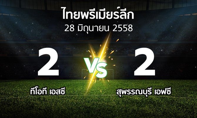 รายงานการแข่งขัน : ทีโอที vs สุพรรณบุรี (Thailand Premier League 2015)