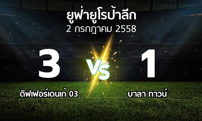 รายงานการแข่งขัน : ดิฟเฟอร์เดนเก้ 03 vs บาลา ทาวน์ (UEFA Europa League 2015-2016)