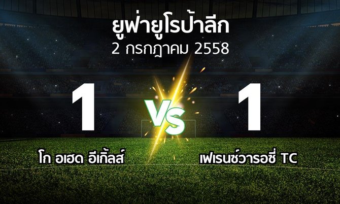 รายงานการแข่งขัน : อีเกิ้ลส์ vs เฟเรนซ์วารอซี่ TC (UEFA Europa League 2015-2016)