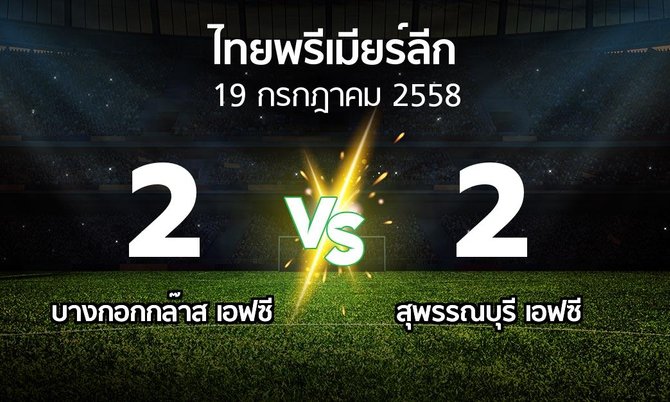 รายงานการแข่งขัน : บางกอกกล๊าส vs สุพรรณบุรี (Thailand Premier League 2015)