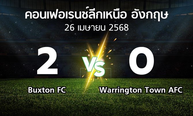 ผลบอล : Buxton FC vs Warrington Town AFC (คอนเฟอเรนช์ลีกเหนืออังกฤษ 2024-2025)