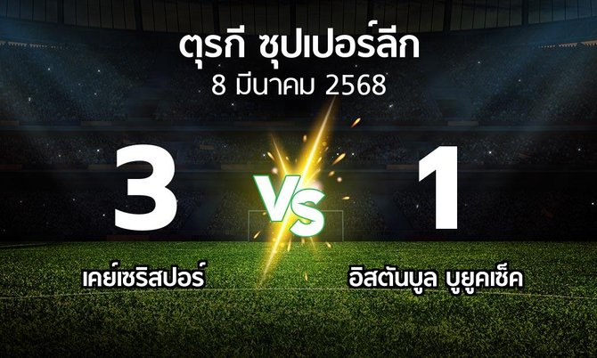 ผลบอล : เคย์เซริสปอร์ vs อิสตันบูล บูยูคเซ็ค (ตุรกี-ซุปเปอร์ลีก 2024-2025)