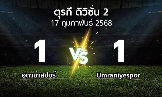 ผลบอล : Adanas vs Umraniyespor (ตุรกี-ดิวิชั่น-2 2024-2025)