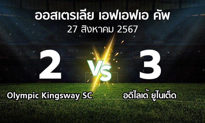 ผลบอล : Olympic Kingsway SC vs อดิไลเด้ ยูไนเต็ด (ออสเตรเลีย-เอฟเอฟเอ-คัพ 2024)
