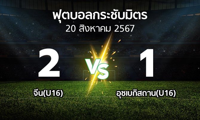 โปรแกรมบอล : จีน(U16) vs อุซเบกิสถาน(U16) (ฟุตบอลกระชับมิตร)