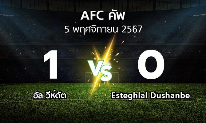ผลบอล : อัล วีห์ดัต vs Esteghlal Dushanbe (เอเอฟซีคัพ 2024-2025)