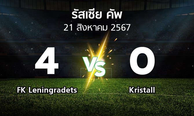 ผลบอล : FK Leningradets vs Kristall (รัสเซีย-คัพ 2024-2025)