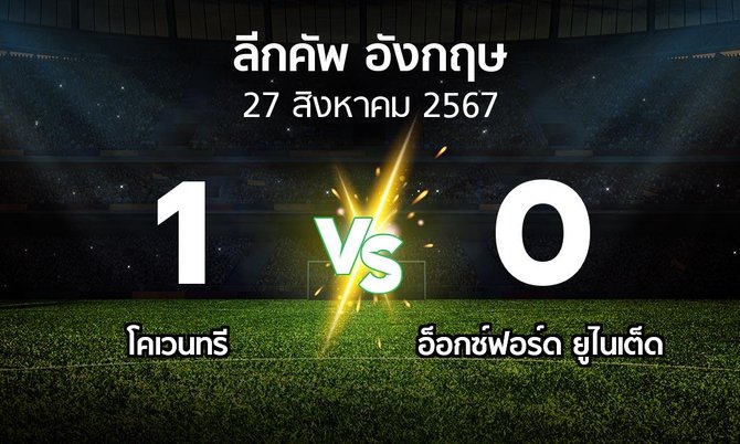 ผลบอล : โคเวนทรี vs อ็อกซ์ฟอร์ด ยูไนเต็ด (ลีกคัพ 2024-2025)