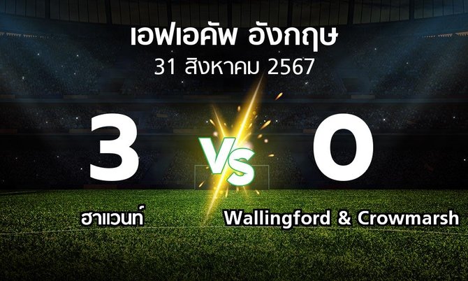ผลบอล : ฮาแวนท์ vs Wallingford & Crowmarsh (เอฟเอ คัพ 2024-2025)