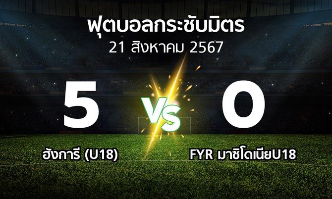 ผลบอล : ฮังการี (U18) vs FYR มาซิโดเนียU18 (ฟุตบอลกระชับมิตร)