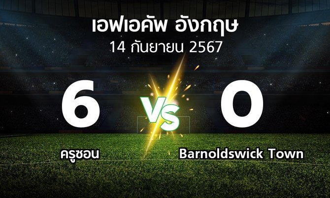 ผลบอล : ครูซอน vs Barnoldswick Town (เอฟเอ คัพ 2024-2025)
