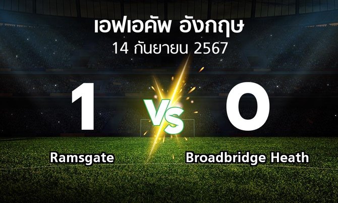 ผลบอล : Ramsgate vs Broadbridge Heath (เอฟเอ คัพ 2024-2025)
