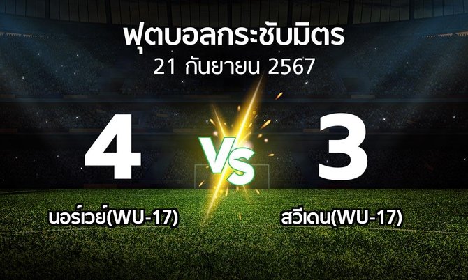 โปรแกรมบอล : นอร์เวย์(WU-17) vs สวีเดน(WU-17) (ฟุตบอลกระชับมิตร)