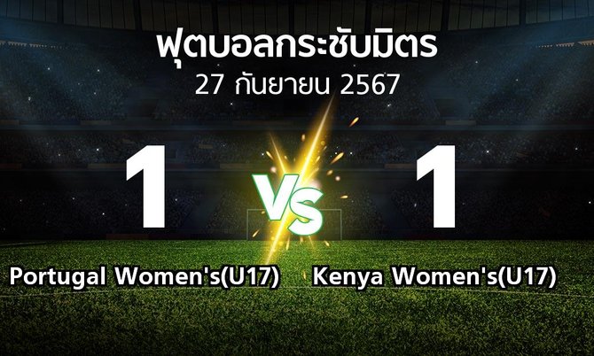 โปรแกรมบอล : Portugal Women's(U17) vs Kenya Women's(U17) (ฟุตบอลกระชับมิตร)