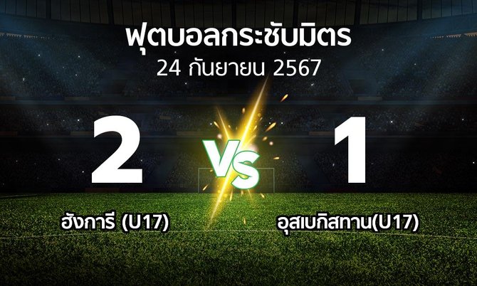 ผลบอล : ฮังการี (U17) vs อุสเบกิสทาน(U17) (ฟุตบอลกระชับมิตร)