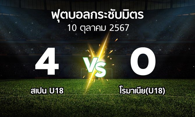 โปรแกรมบอล : สเปน U18 vs โรมาเนีย(U18) (ฟุตบอลกระชับมิตร)