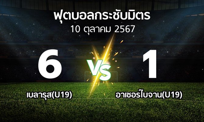 ผลบอล : เบลารุส(U19) vs อาเซอร์ไบจาน(U19) (ฟุตบอลกระชับมิตร)