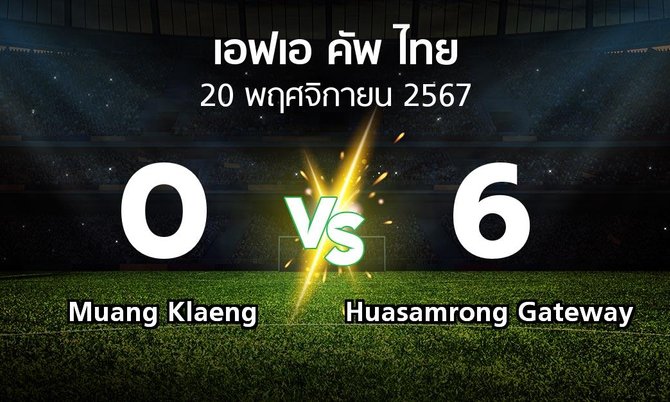 ผลบอล : Muang Klaeng vs Huasamrong Gateway (ไทยเอฟเอคัพ 2024-2025)