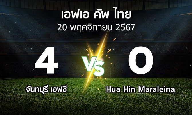 ผลบอล : จันทบุรี เอฟซี vs Hua Hin Maraleina (ไทยเอฟเอคัพ 2024-2025)