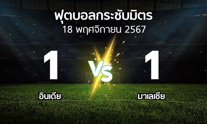 โปรแกรมบอล : อินเดีย vs มาเลเซีย (ฟุตบอลกระชับมิตร)