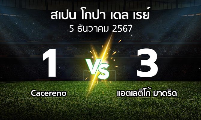 ผลบอล : Cacereno vs แอต.มาดริด (สเปน-โกปาเดลเรย์ 2024-2025)