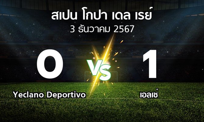 ผลบอล : Yeclano Deportivo vs เอลเช่ (สเปน-โกปาเดลเรย์ 2024-2025)