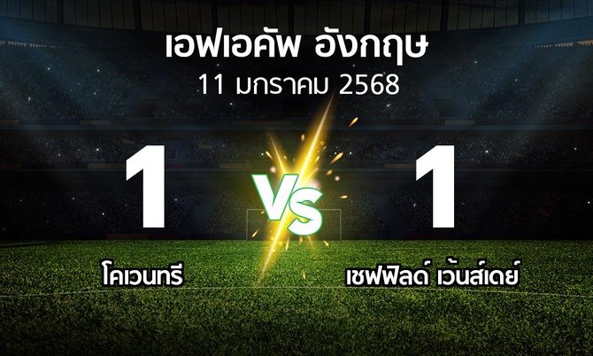 ผลบอล : โคเวนทรี vs เชฟฟิลด์ เว้นส์เดย์ (เอฟเอ คัพ 2024-2025)