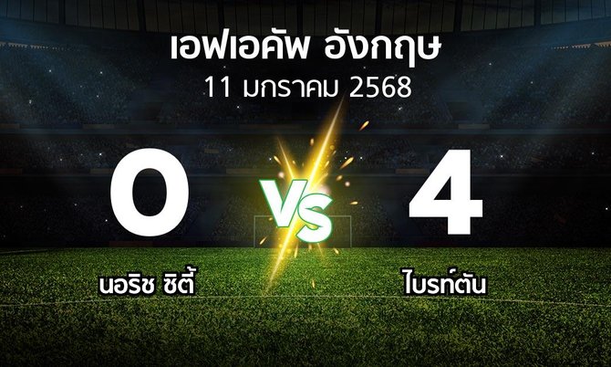 ผลบอล : นอริช ซิตี้ vs ไบรท์ตัน (เอฟเอ คัพ 2024-2025)