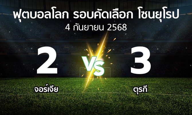 ผลบอล : จอร์เจีย vs ตุรกี (ฟุตบอลโลก-รอบคัดเลือก-โซนยุโรป 2025-2026)