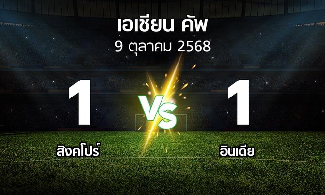 ผลบอล : สิงคโปร์ vs อินเดีย (เอเชียนคัพ 2024-2027)