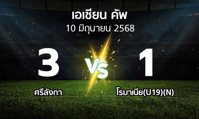 ผลบอล : ศรีลังกา vs โรมาเนีย(U19)(N) (เอเชียนคัพ 2024-2027)