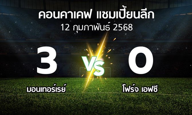 ผลบอล : มอนเทอร์เรย์ vs โฟร์จ เอฟซี (คอนคาเคฟ-แชมเปี้ยนลีก 2025)