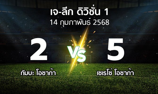 ผลบอล : กัมบะ โอซาก้า vs เซเรโซ่ โอซาก้า (เจ-ลีก ดิวิชั่น 1 2025)