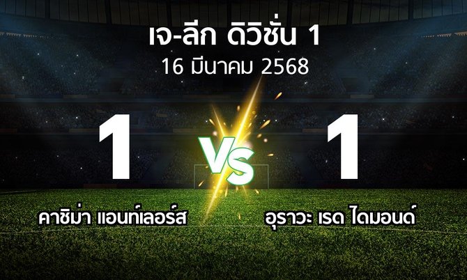 ผลบอล : คาชิม่า แอนท์เลอร์ส vs อุราวะ เรดฯ (เจ-ลีก ดิวิชั่น 1 2025)