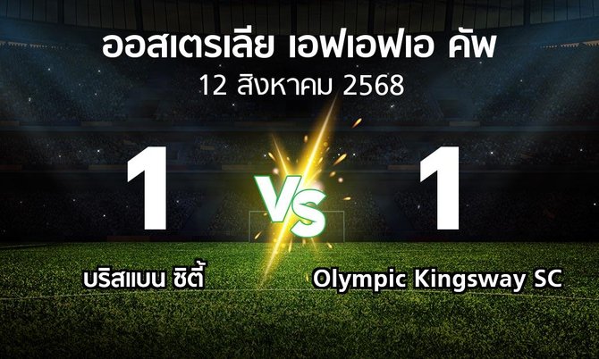 ผลบอล : บริสแบน ซิตี้ vs Olympic Kingsway SC (ออสเตรเลีย-เอฟเอฟเอ-คัพ 2025)