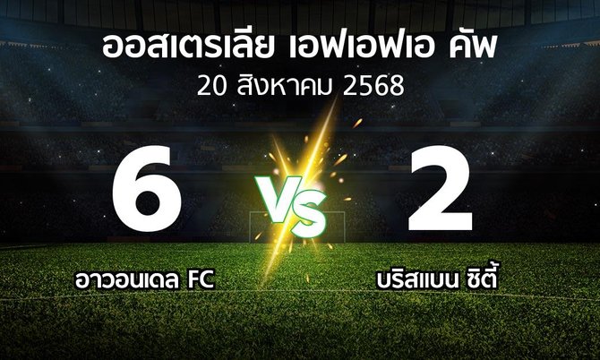 ผลบอล : อาวอนเดล FC vs บริสแบน ซิตี้ (ออสเตรเลีย-เอฟเอฟเอ-คัพ 2025)