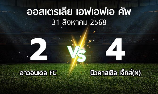 ผลบอล : อาวอนเดล FC vs นิวคาสเซิล เจ็ทส์(N) (ออสเตรเลีย-เอฟเอฟเอ-คัพ 2025)