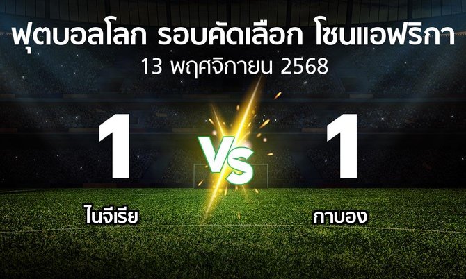 ผลบอล : ไนจีเรีย vs กาบอง (ฟุตบอลโลก-รอบคัดเลือก-โซนแอฟริกา 2023-2025)