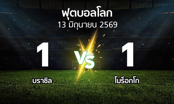 ผลบอล : บราซิล vs โมร็อกโก (ฟุตบอลโลก 2026)