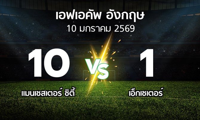 ผลบอล : แมนเชสเตอร์ ซิตี้ vs เอ็กเซเตอร์ (เอฟเอ คัพ 2025-2026)