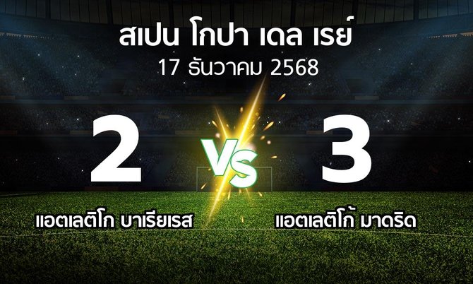 ผลบอล : แอตเลติโก บาเรียเรส vs แอต.มาดริด (สเปน-โกปาเดลเรย์ 2025-2026)