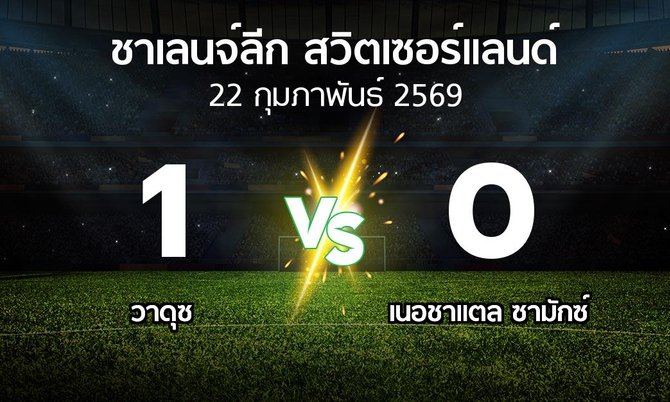 ผลบอล : วาดุซ vs เนอชาแตล ซามักซ์ (ชาเลนจ์-ลีก-สวิตเซอร์แลนด์ 2025-2026)