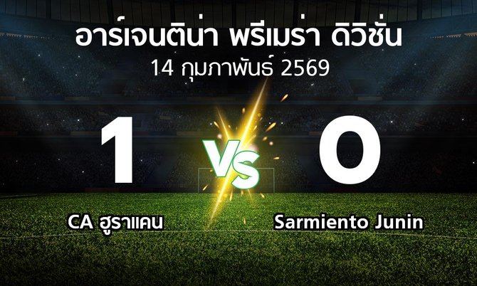 ผลบอล : CA ฮูราแคน vs Sarmiento Junin (อาร์เจนติน่า-พรีเมร่า-ดิวิชั่น 2026)
