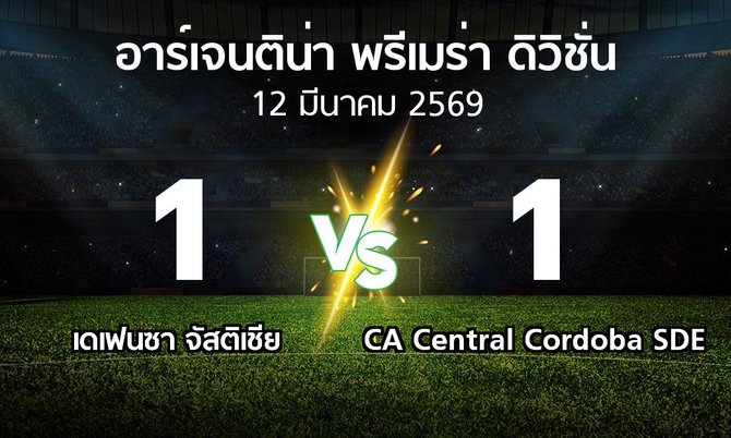 ผลบอล : เดเฟนซา จัสติเชีย vs CA Central Cordoba SDE (อาร์เจนติน่า-พรีเมร่า-ดิวิชั่น 2026)