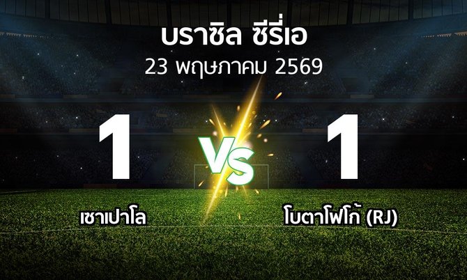 ผลบอล : เซาเปาโล vs โบตาโฟโก้ (RJ) (บราซิล-ซีรี่เอ 2026)