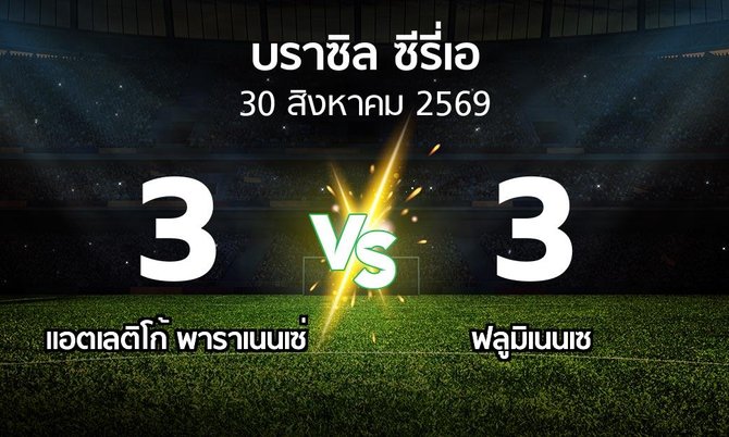 ผลบอล : แอตเลติโก้ พาราเนนเซ่ vs ฟลูมิเนนเซ (บราซิล-ซีรี่เอ 2026)